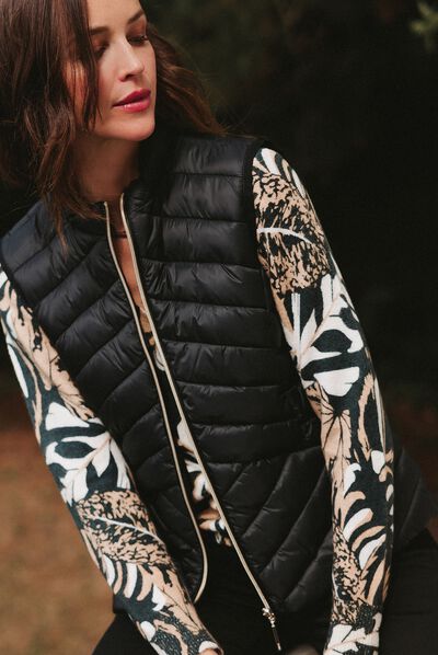 Parka 2-en-1 droite à capuche sable femme