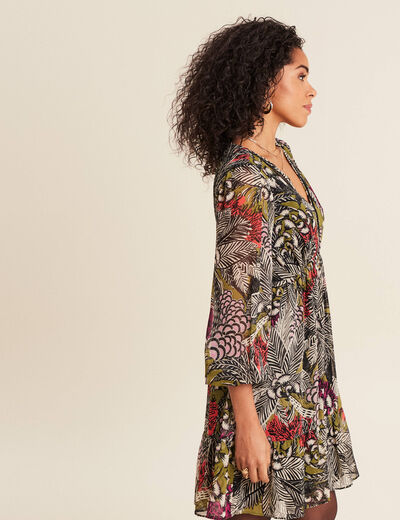 Robe évasée fluide vert femme
