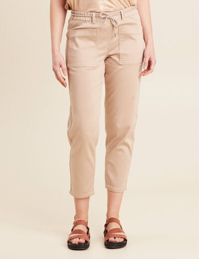 Pantalon droit réversible taupe femme