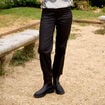Pantalon enduit noir femme