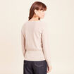 Pull col v manches longues brillant couleur or femme