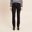 Jean droit ceintur&eacute; taille standard noir femme