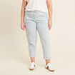 Jean large à coulisse denim bleach femme