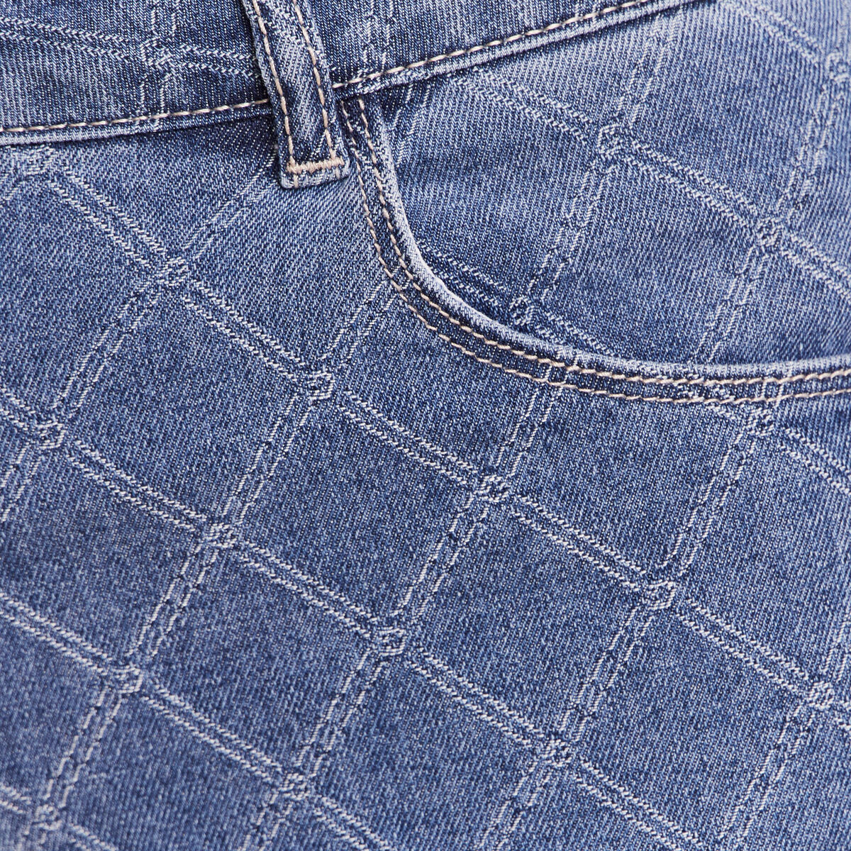 Jean coupe droite jacquard denim stone femme