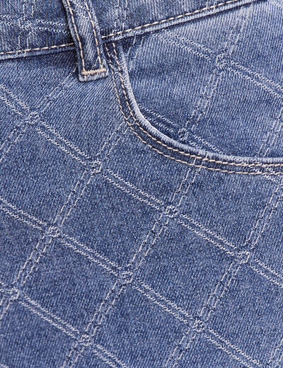Jean coupe droite jacquard denim stone femme