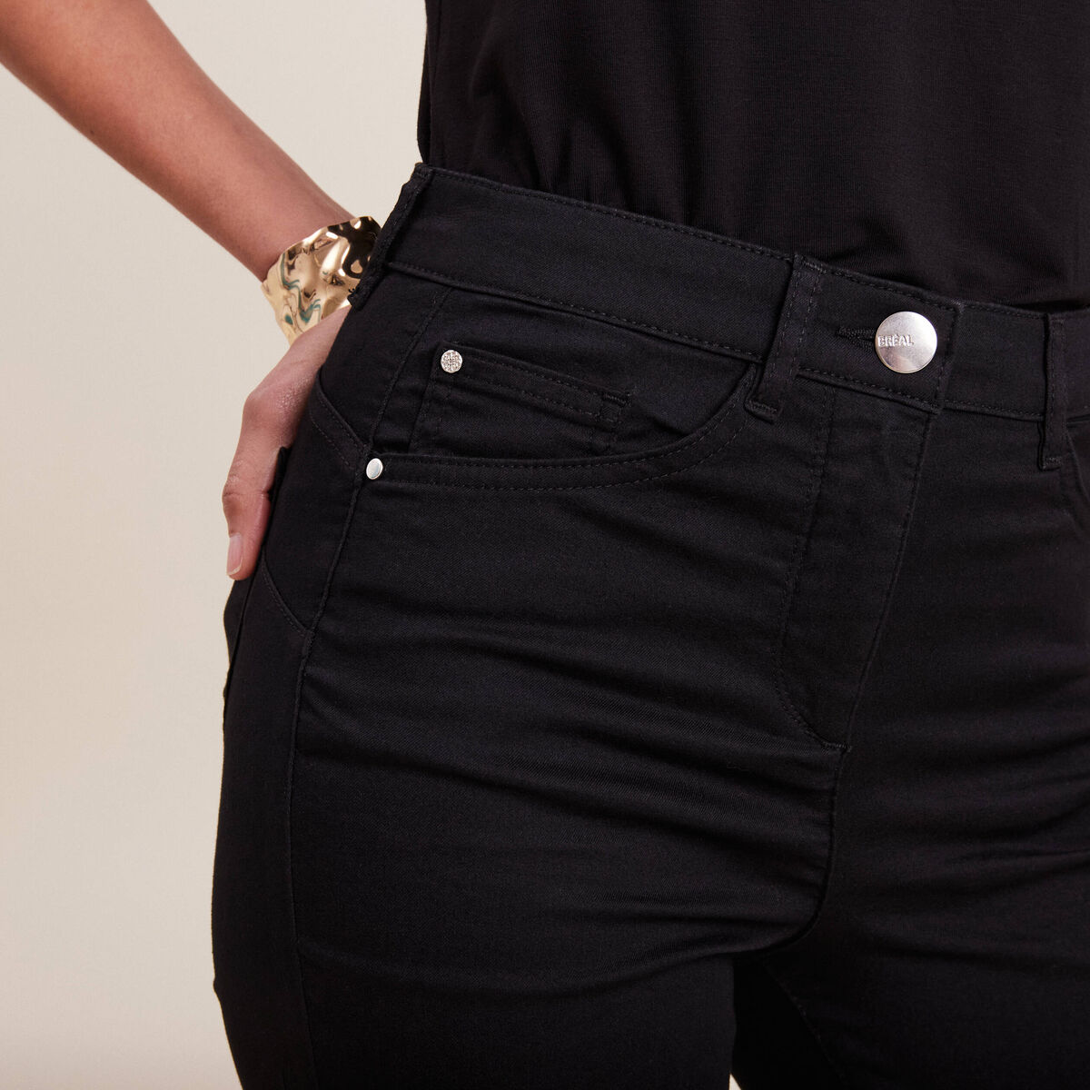 Pantalon magique Le L&eacute;ger coupe droite noir femme