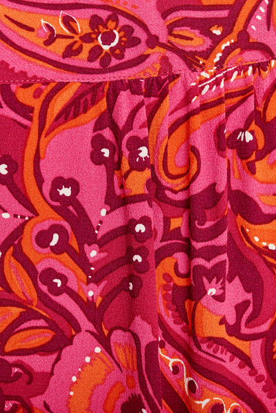 Blouse manches 3/4 rose fushia femme