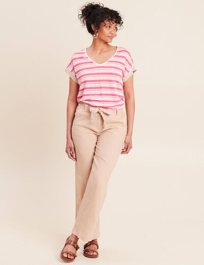 T-shirt manches courtes rose femme