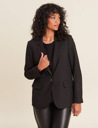 Veste tailleur cintrée noir femme