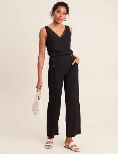 Pantalon flou noir femme