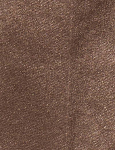 Pantalon enduit coupe large marron fonc&eacute; femme