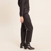 Pantalon enduit noir femme