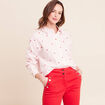Chemise manches longues fluide rouge femme
