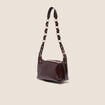 Sac bandouli&egrave;re doubl&eacute; prune femme