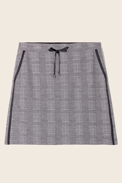 Jupe trapèze taille à coulisse gris femme