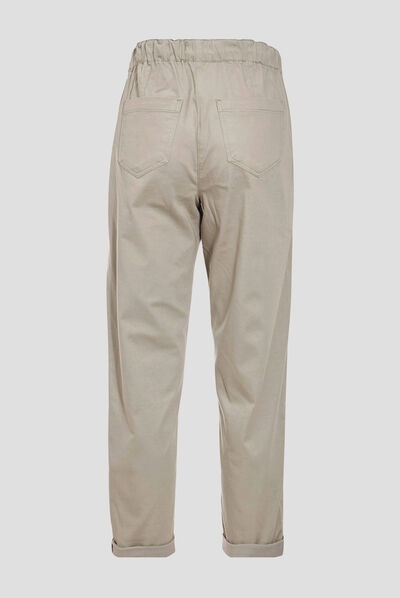 Pantalon flou à coulisse vert clair femme