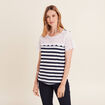 T-shirt manches courtes bleu foncé femme