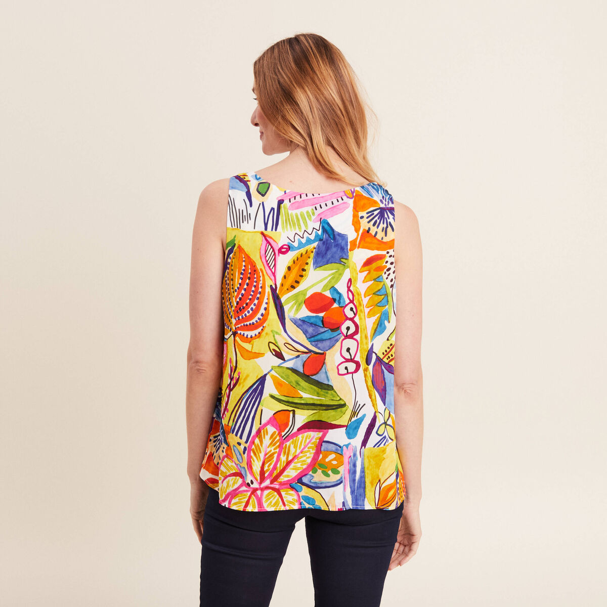Blouse sans manches multicolore femme