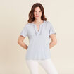 T-shirt manches courtes bleu clair femme