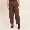 Pantalon magique Le L&eacute;ger coupe barrel marron cognac femme