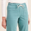 Pantalon coupe mom 7/8&egrave;me bleu turquoise femme