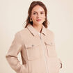 Veste manches longues doubl&eacute;e creme femme