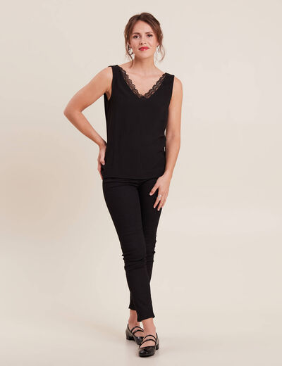Débardeur bretelles larges noir femme