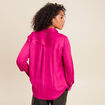 Chemise satin&eacute;e manches longues rose fushia femme