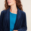 Veste tailleur velours bleu marine femme