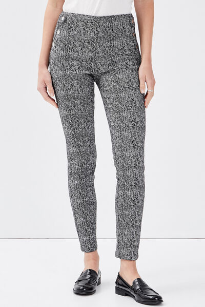 Pantalon tregging taille basculée blanc femme