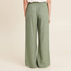 Pantalon large fluide vert kaki femme