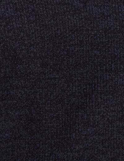 T-shirt 2 en 1 col tunisien manches 3/4 bleu marine femme