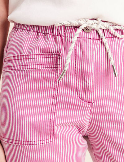 Pantalon coupe mom 7/8&egrave;me rose femme