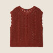 Débardeur macramé marron foncé femme