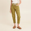 Pantalon coupe mom 7/8&egrave;me vert kaki femme