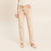 Jean taille bascul&eacute;e denim beige femme