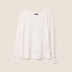 Pull col rond ecru femme
