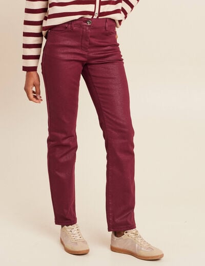 Pantalon magique L'Unique effet brillant bordeaux femme