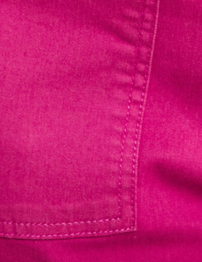 Pantalon coupe droite à coulisse rose fushia femme