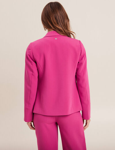 Veste tailleur cintrée rose fushia femme