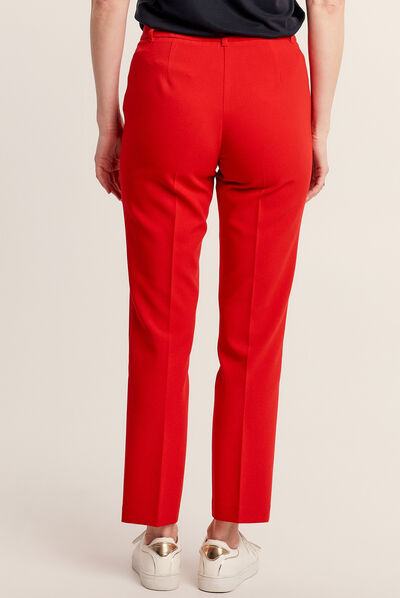 Pantalon flou à pinces rouge femme