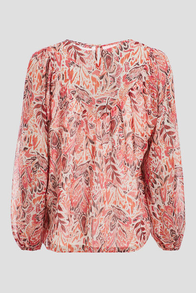Blouse manches longues rose fushia femme