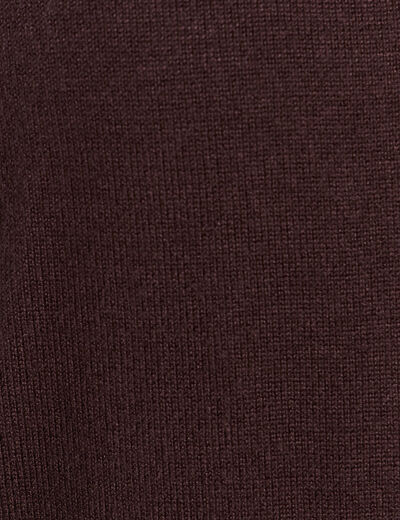 Gilet manches longues col rond marron fonc&eacute; femme