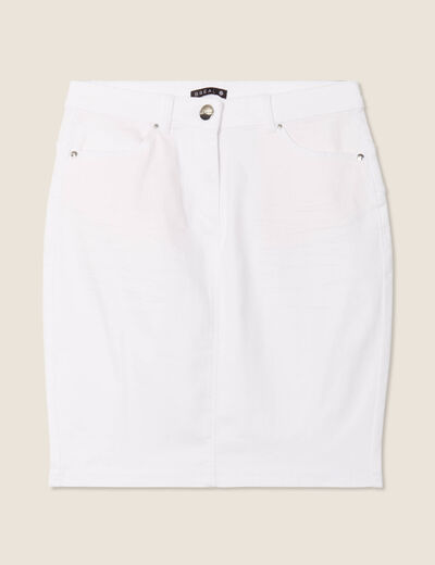 Jupe droite blanc femme