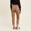 Pantalon coupe droite à coulisse taupe femme