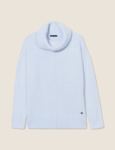 Pull manches longues bleu pastel femme