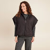 Poncho coupe ample noir femme