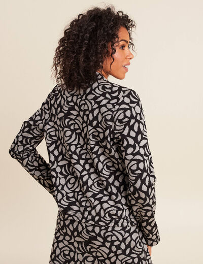 Veste droite r&eacute;versible noir femme