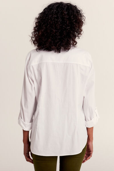 Chemise manches longues ecru femme