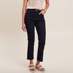 Jean droit taille haute 7/8ème denim brut femme